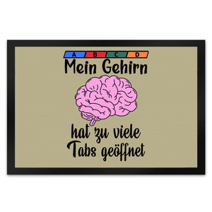Überforderung Fußmatte in 35x50 cm in beige Mein Gehirn hat zu viele Tabs geöffnet