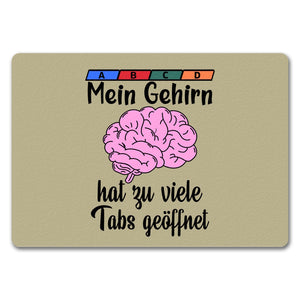 Überforderung Fußmatte in 35x50 cm in beige Mein Gehirn hat zu viele Tabs geöffnet