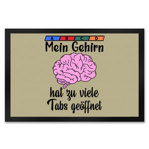 Überforderung Fußmatte in 35x50 cm in beige Mein Gehirn hat zu viele Tabs geöffnet