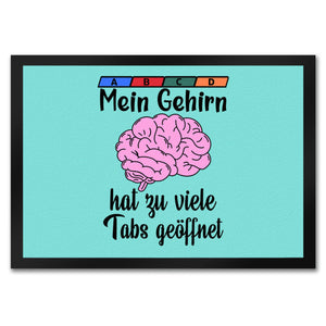 Überforderung Fußmatte in 35x50 cm in beige Mein Gehirn hat zu viele Tabs geöffnet