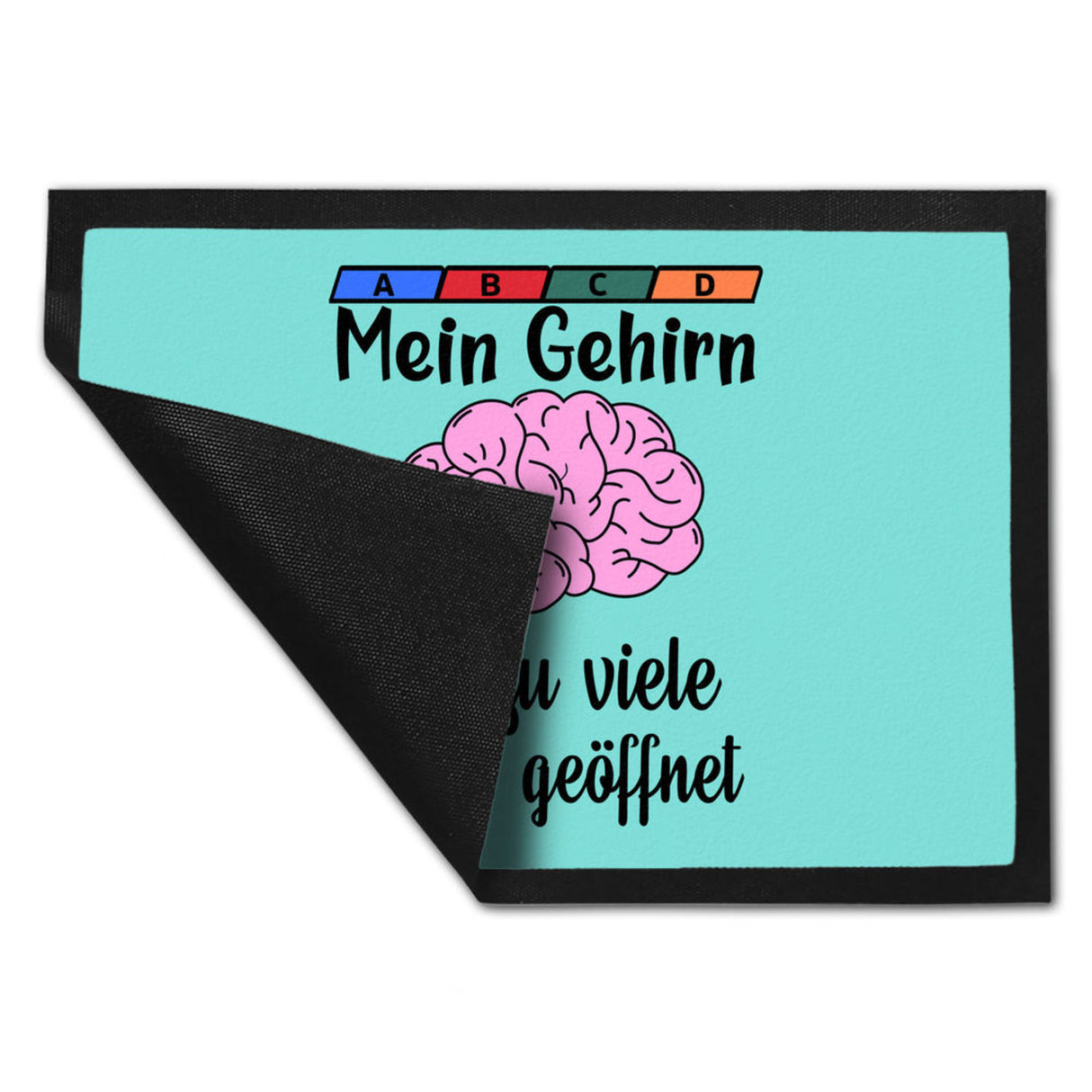 Überforderung Fußmatte in 35x50 cm in beige Mein Gehirn hat zu viele Tabs geöffnet