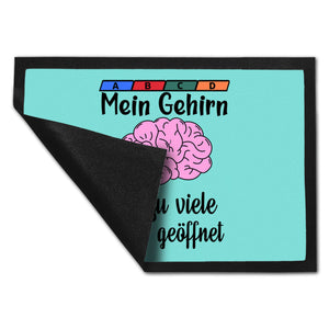 Überforderung Fußmatte in 35x50 cm in beige Mein Gehirn hat zu viele Tabs geöffnet