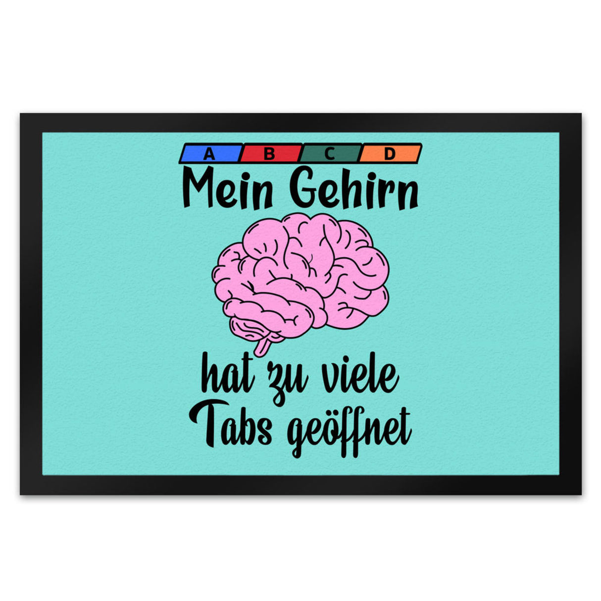 Überforderung Fußmatte in 35x50 cm in beige Mein Gehirn hat zu viele Tabs geöffnet