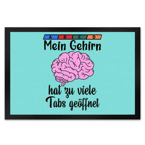 Überforderung Fußmatte in 35x50 cm in beige Mein Gehirn hat zu viele Tabs geöffnet