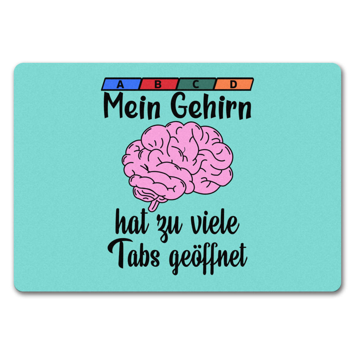 Überforderung Fußmatte in 35x50 cm in beige Mein Gehirn hat zu viele Tabs geöffnet