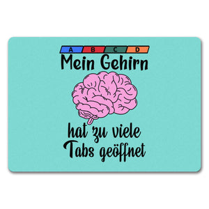 Überforderung Fußmatte in 35x50 cm in beige Mein Gehirn hat zu viele Tabs geöffnet