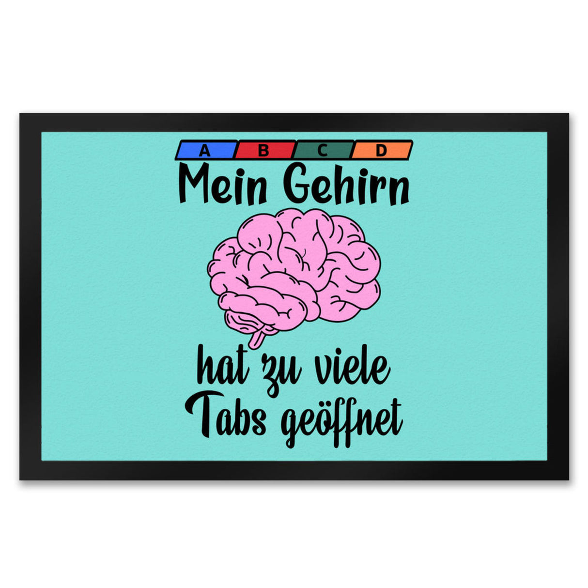 Überforderung Fußmatte in 35x50 cm in beige Mein Gehirn hat zu viele Tabs geöffnet