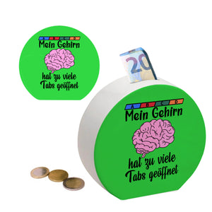 Überforderung Spardose in türkis Mein Gehirn hat zu viele Tabs geöffnet