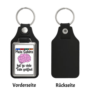 Gehirn Schlüsselanhänger mit Spruch für Vielarbeiter