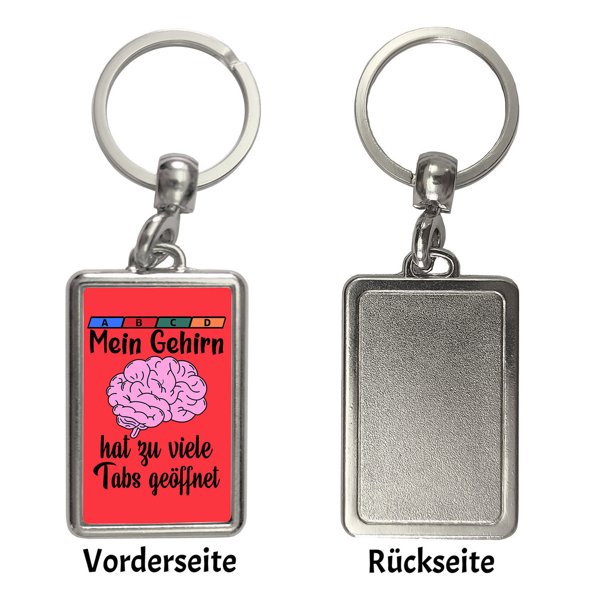 Gehirn Schlüsselanhänger mit Spruch für Vielarbeiter