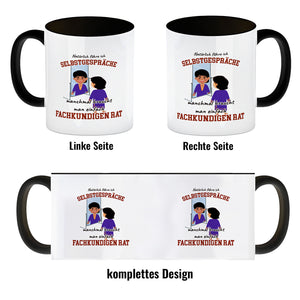 Spiegelbild und Selbstgespräche Kaffeebecher mit Spruch fürs Büro