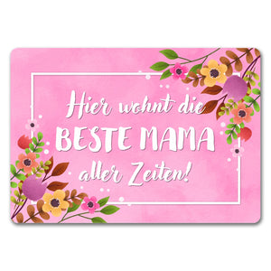 Hier wohnt die Beste Mama aller Zeiten Fußmatte zum Muttertag