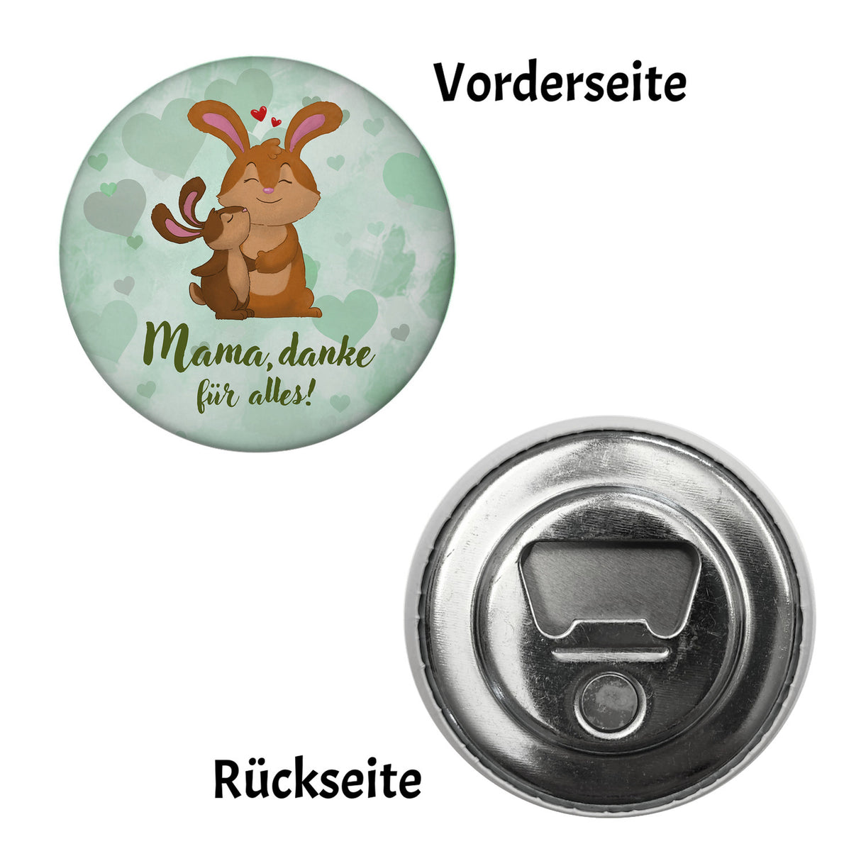Mama, danke für alles Magnet rund mit niedlichem Hase