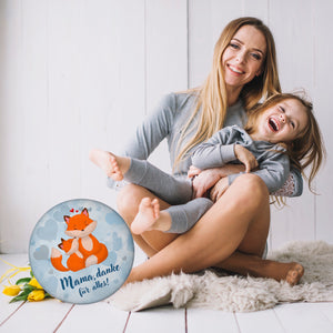 Mama, danke für alles Magnet rund mit niedlichem Fuchs