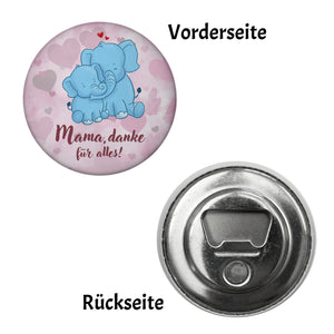 Mama, danke für alles Magnet rund mit niedlichem Elefant