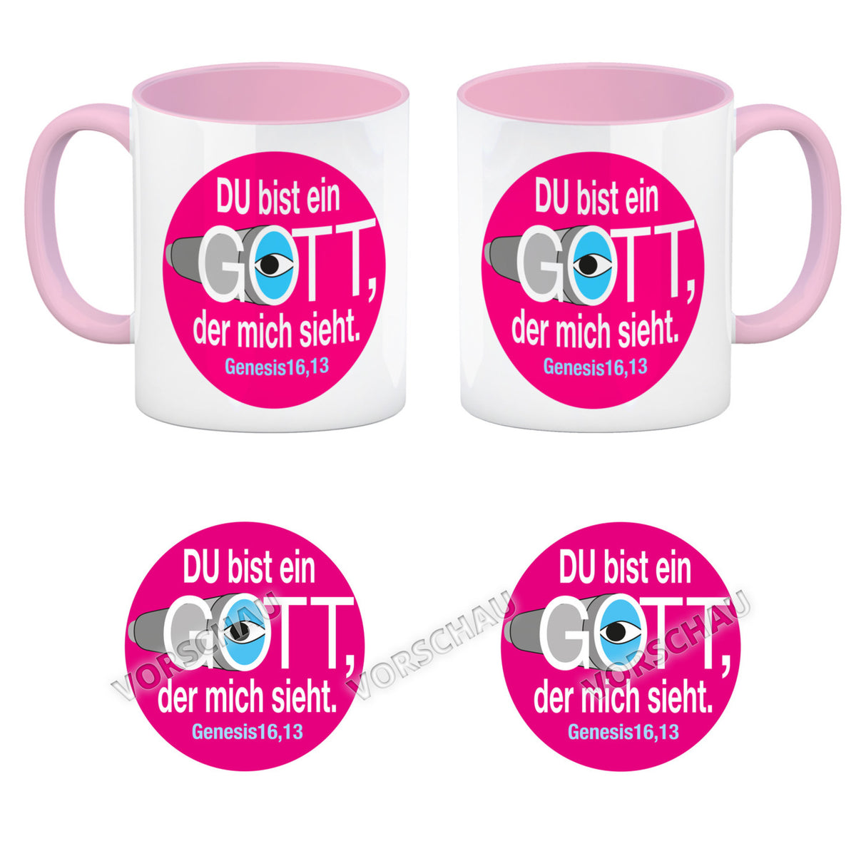 Du bist ein Gott, der mich sieht. Kaffeebecher mit Bibel Zitat