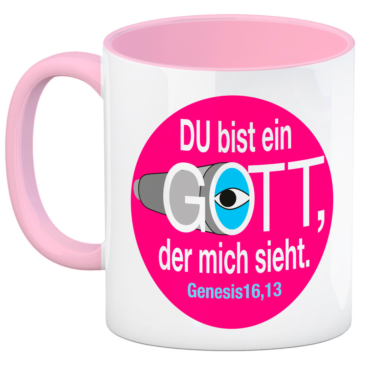 Du bist ein Gott, der mich sieht. Kaffeebecher mit Bibel Zitat