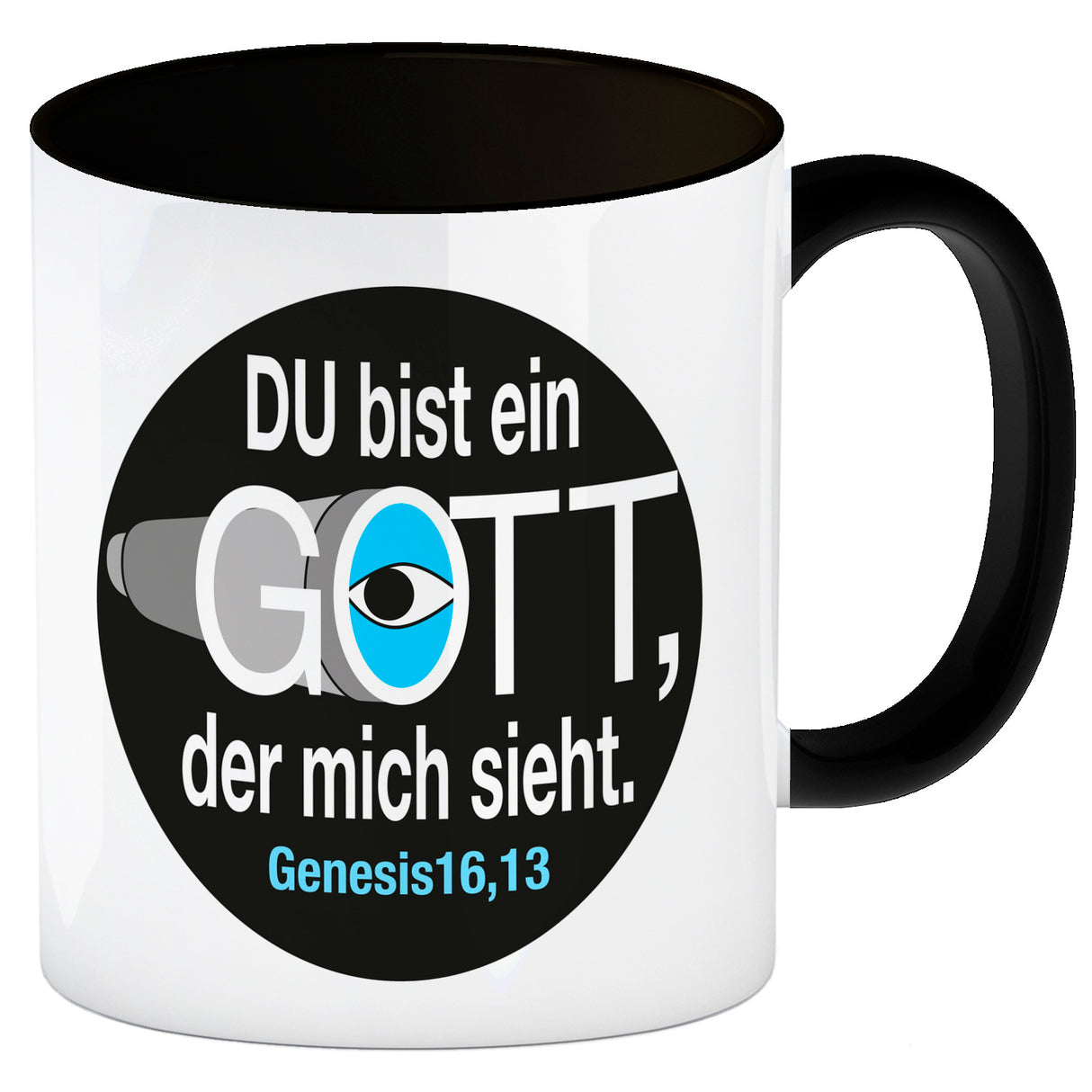 Du bist ein Gott, der mich sieht. Kaffeebecher mit Bibel Zitat
