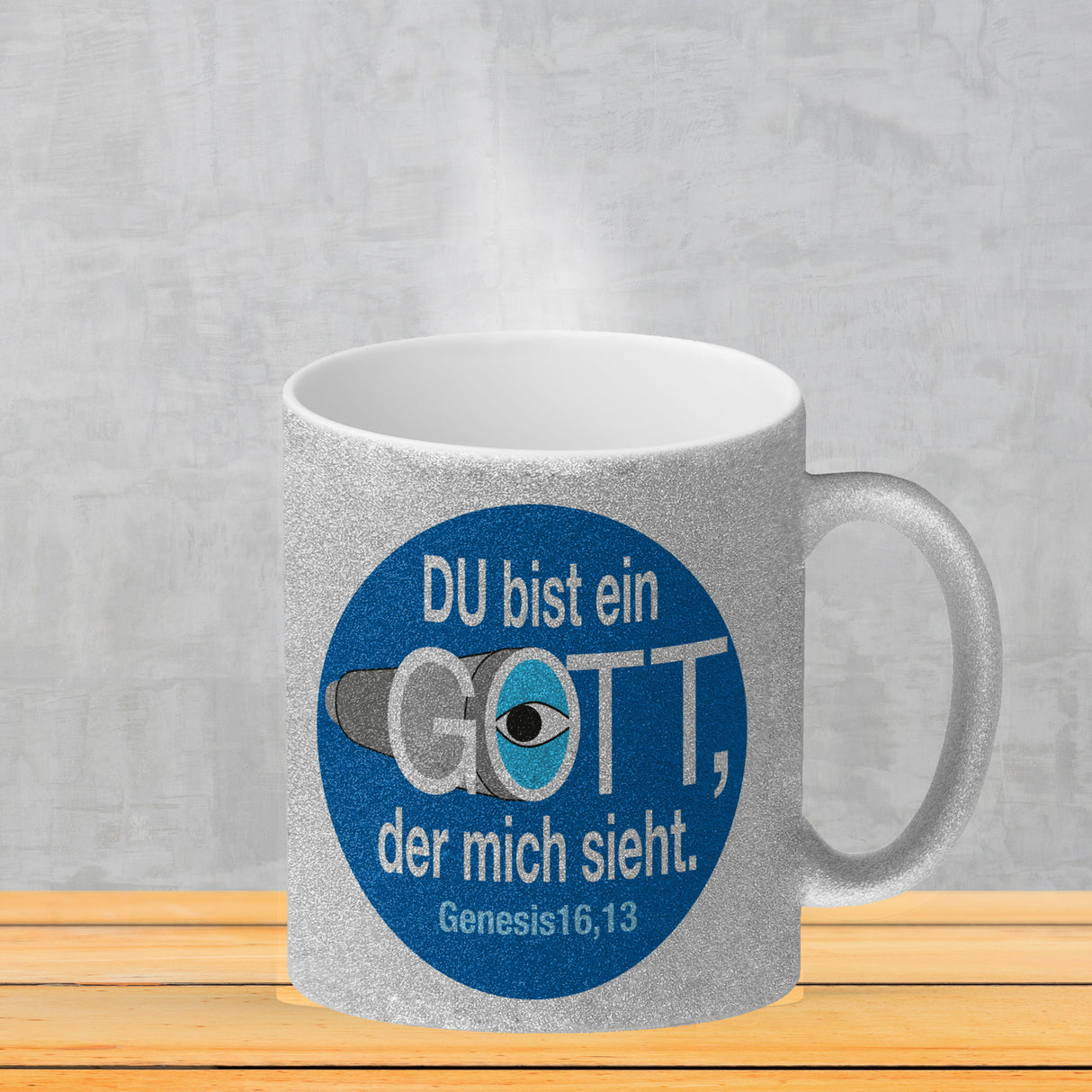 Du bist ein Gott, der mich sieht. Kaffeebecher mit Bibel Zitat