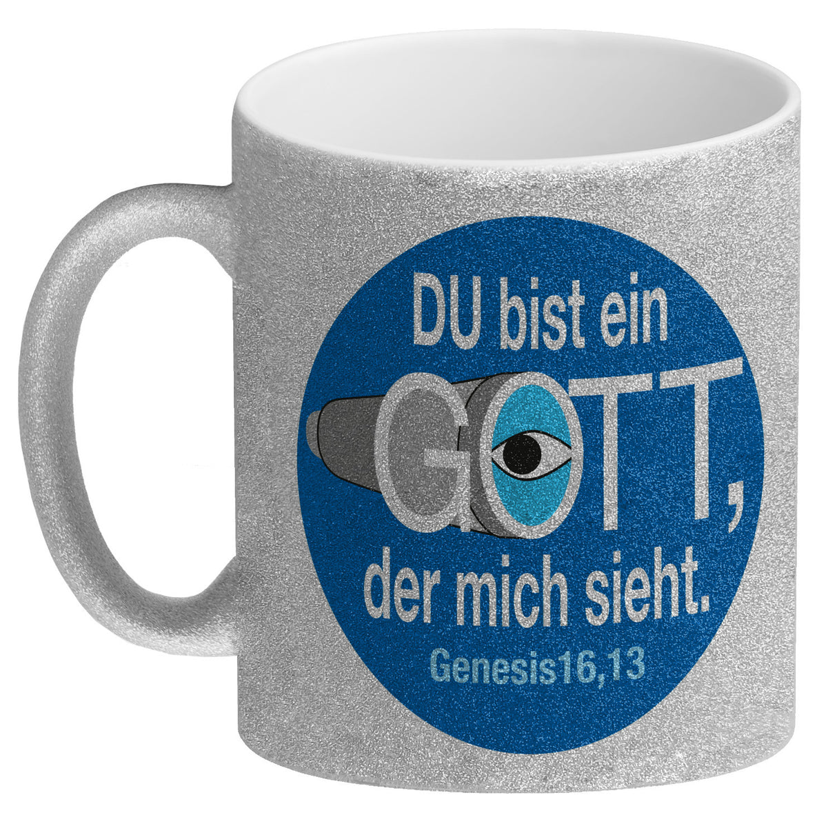 Du bist ein Gott, der mich sieht. Kaffeebecher mit Bibel Zitat