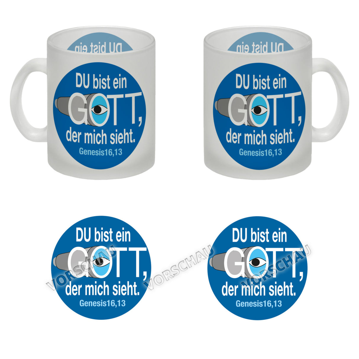 Du bist ein Gott, der mich sieht. Kaffeebecher mit Bibel Zitat