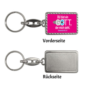 Du bist ein Gott, der mich sieht. Schlüsselanhänger mit Bibel Zitat