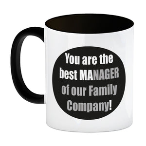 Manager of our Family Kaffeebecher mit Spruch für Mama zum Muttertag