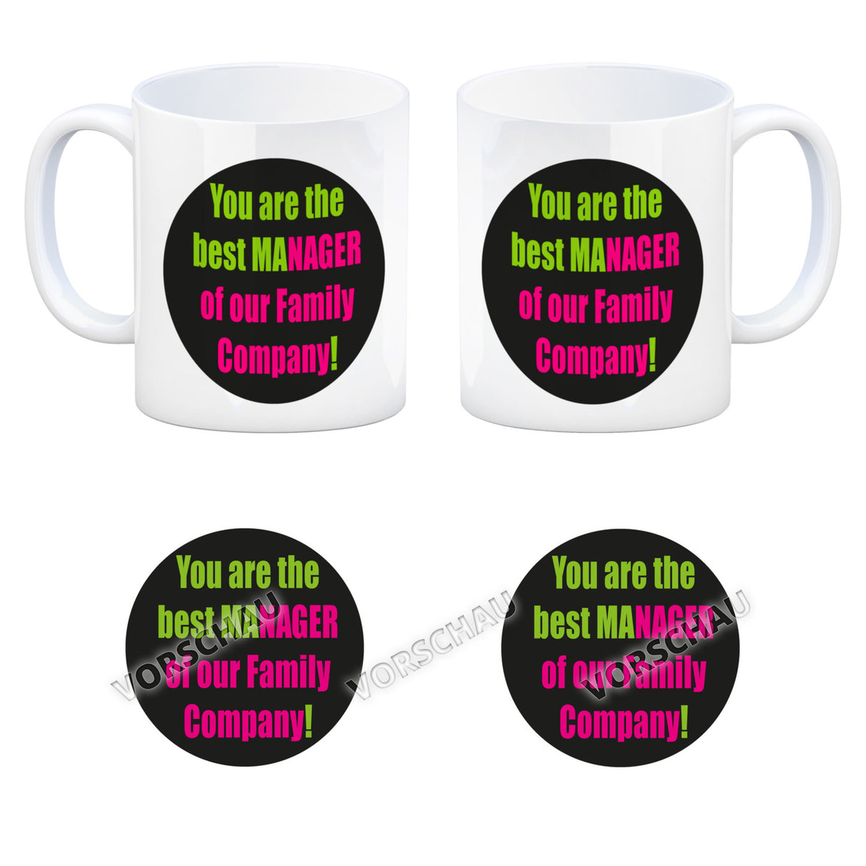 Manager of our Family Kaffeebecher mit Spruch für Mama zum Muttertag