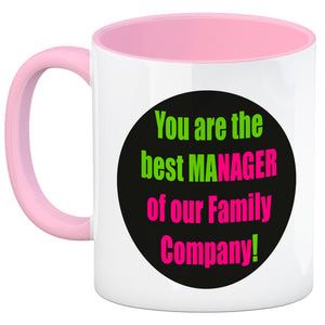 Manager of our Family Kaffeebecher mit Spruch für Mama zum Muttertag