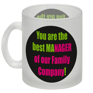 Manager of our Family Kaffeebecher mit Spruch für Mama zum Muttertag