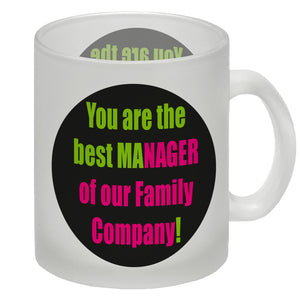 Manager of our Family Kaffeebecher mit Spruch für Mama zum Muttertag