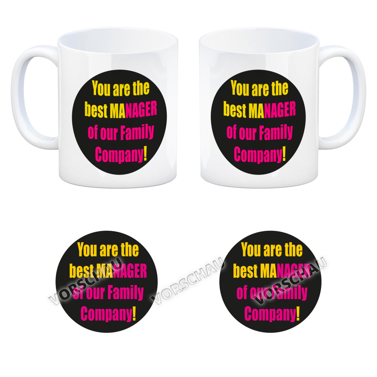 Manager of our Family Kaffeebecher mit Spruch für Mama zum Muttertag