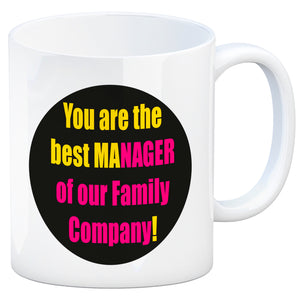 Manager of our Family Kaffeebecher mit Spruch für Mama zum Muttertag