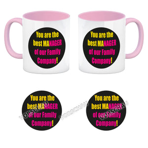 Manager of our Family Kaffeebecher mit Spruch für Mama zum Muttertag