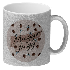 Muggefugg Malzkaffee Kaffeebecher mit Kaffeebohnen und Fliegen blau
