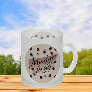 Muggefugg Malzkaffee Kaffeebecher mit Kaffeebohnen und Fliegen blau