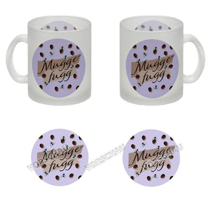 Muggefugg Malzkaffee Kaffeebecher mit Kaffeebohnen und Fliegen blau