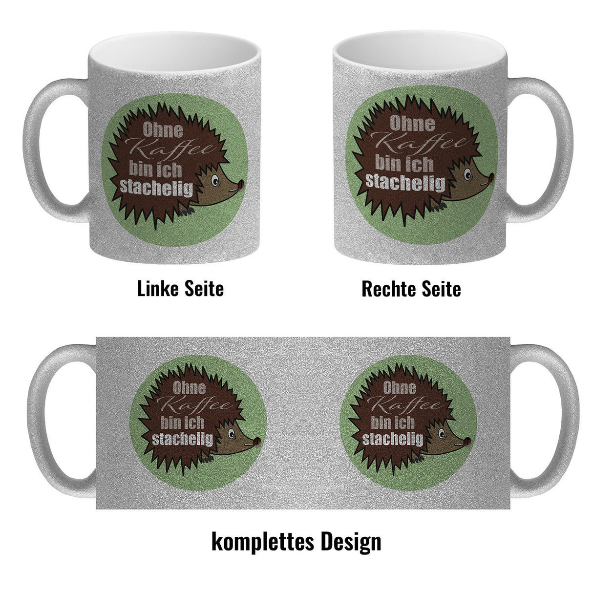 Ohne Kaffee bin ich stachelig Igel Kaffeebecher mit Spruch