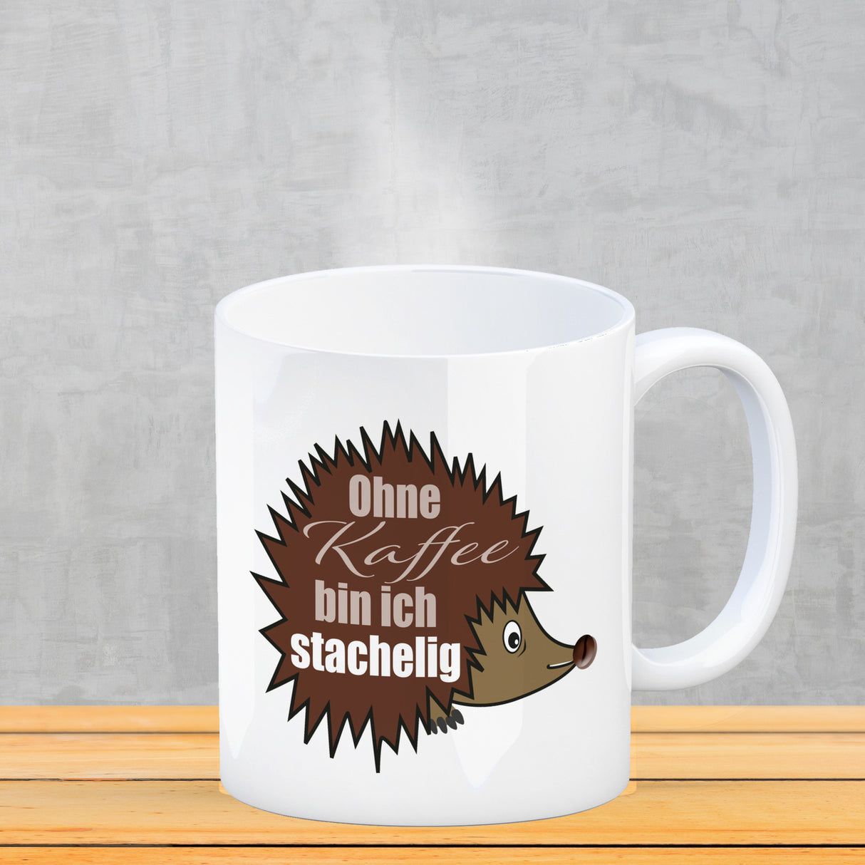 Ohne Kaffee bin ich stachelig Igel Kaffeebecher mit Spruch