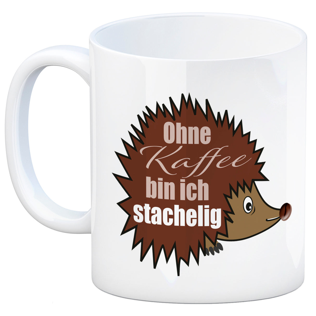 Ohne Kaffee bin ich stachelig Igel Kaffeebecher mit Spruch