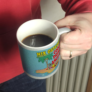 Osterhase im Urlaub Kaffeebecher mit Spruch