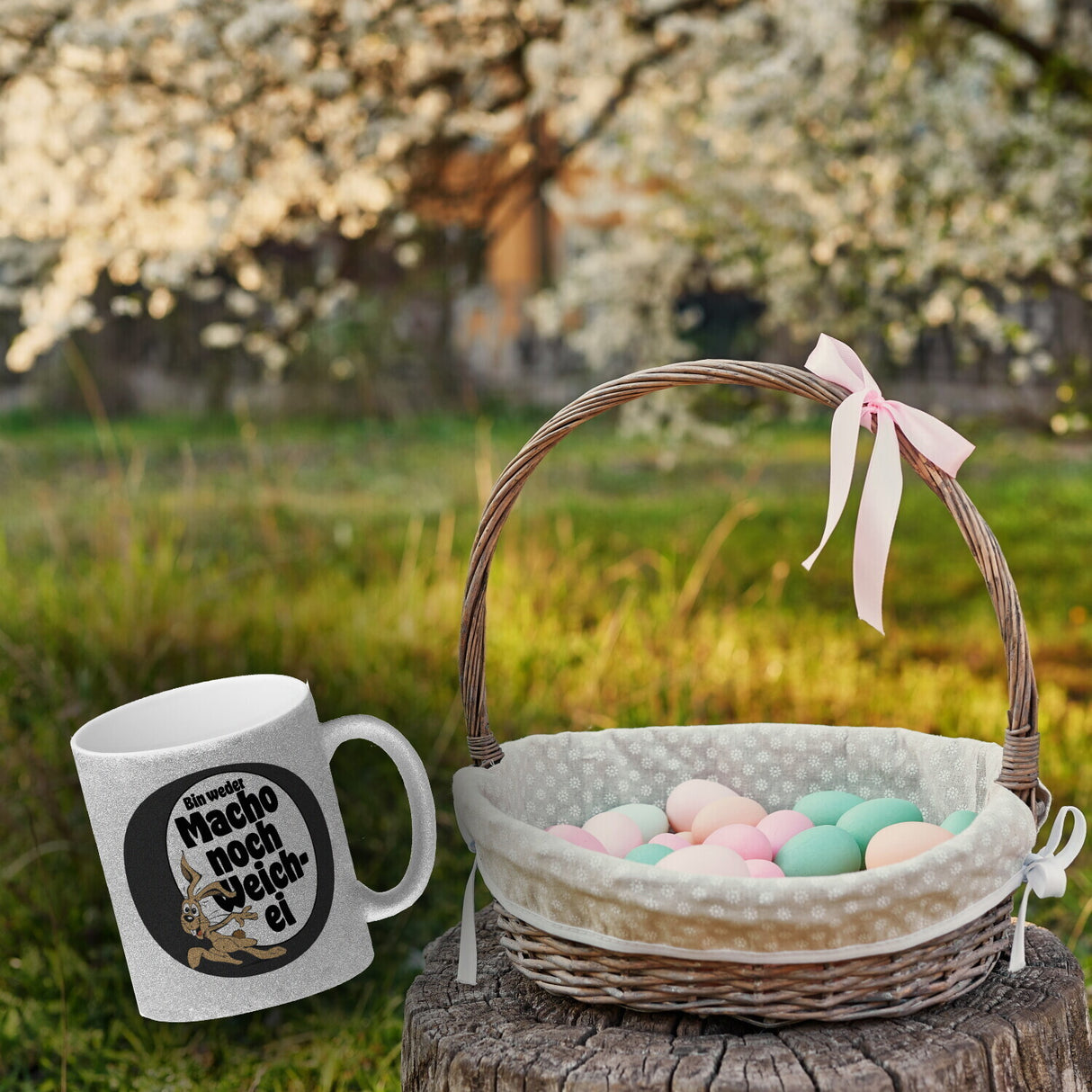 Weder Macho noch Weichei Kaffeebecher mit Osterhase