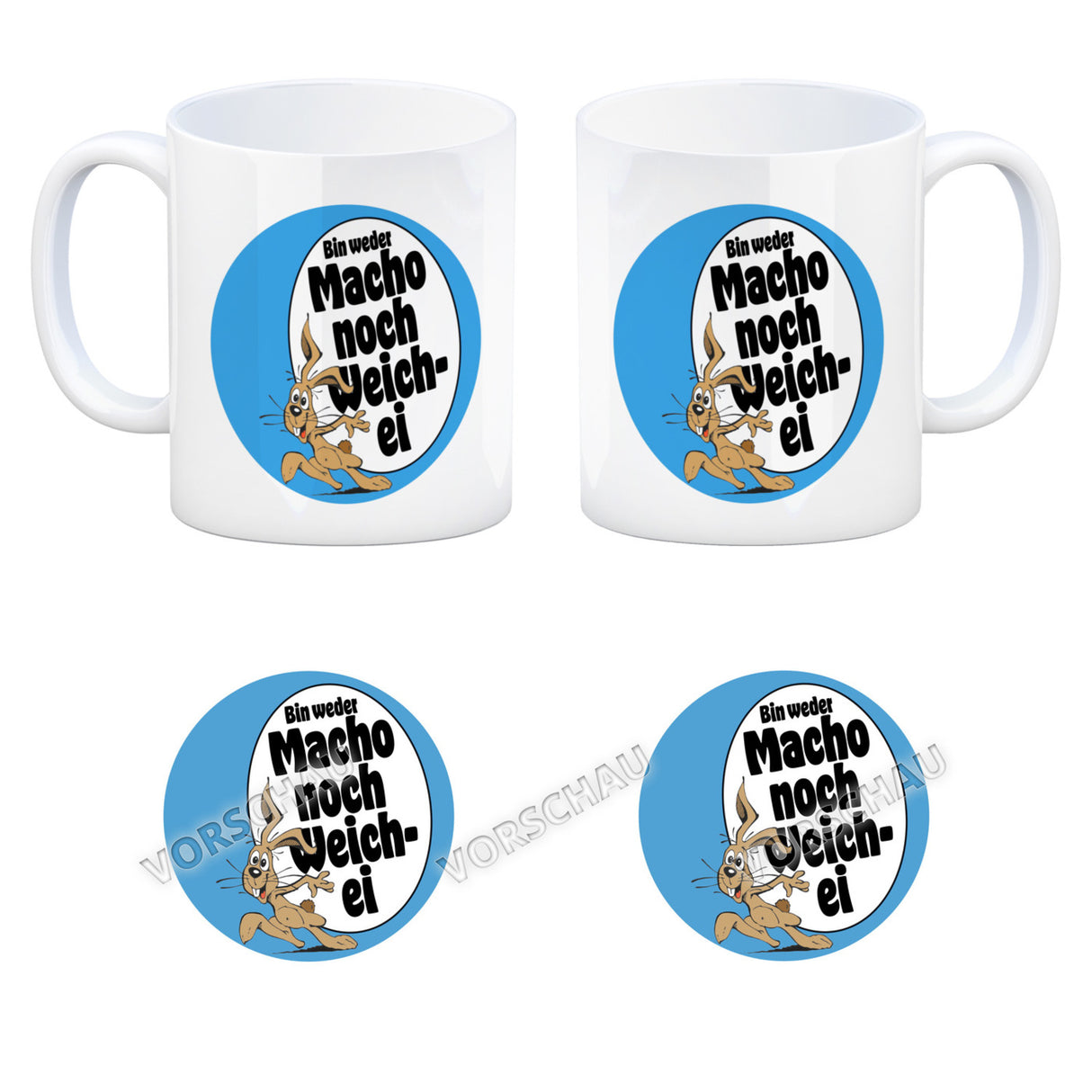 Weder Macho noch Weichei Kaffeebecher mit Osterhase