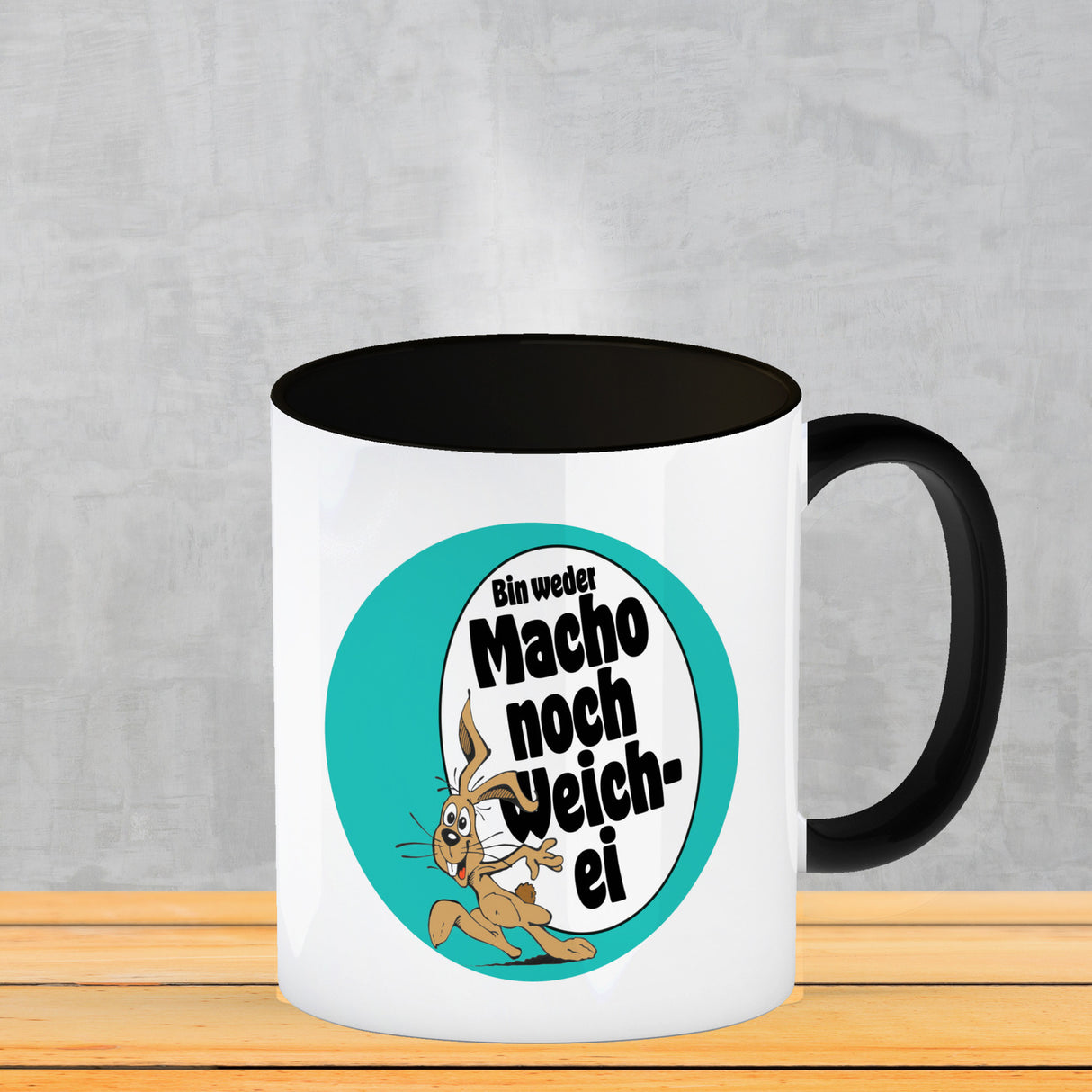 Weder Macho noch Weichei Kaffeebecher mit Osterhase
