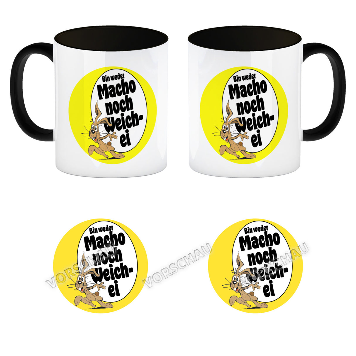 Weder Macho noch Weichei Kaffeebecher mit Osterhase