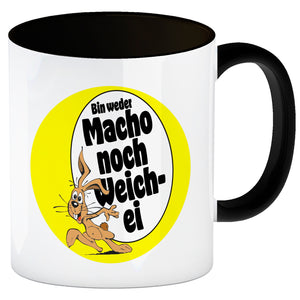Weder Macho noch Weichei Kaffeebecher mit Osterhase