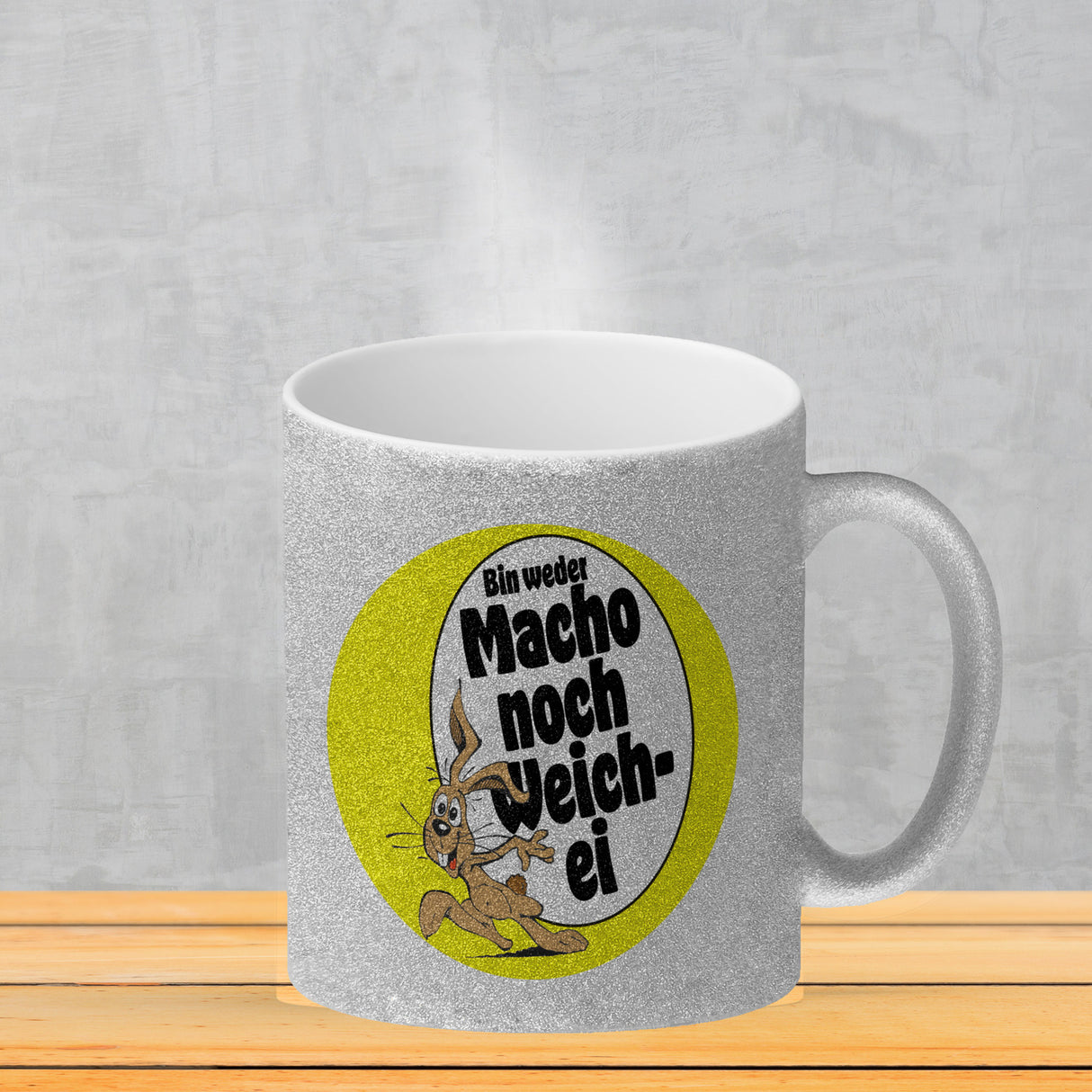 Weder Macho noch Weichei Kaffeebecher mit Osterhase