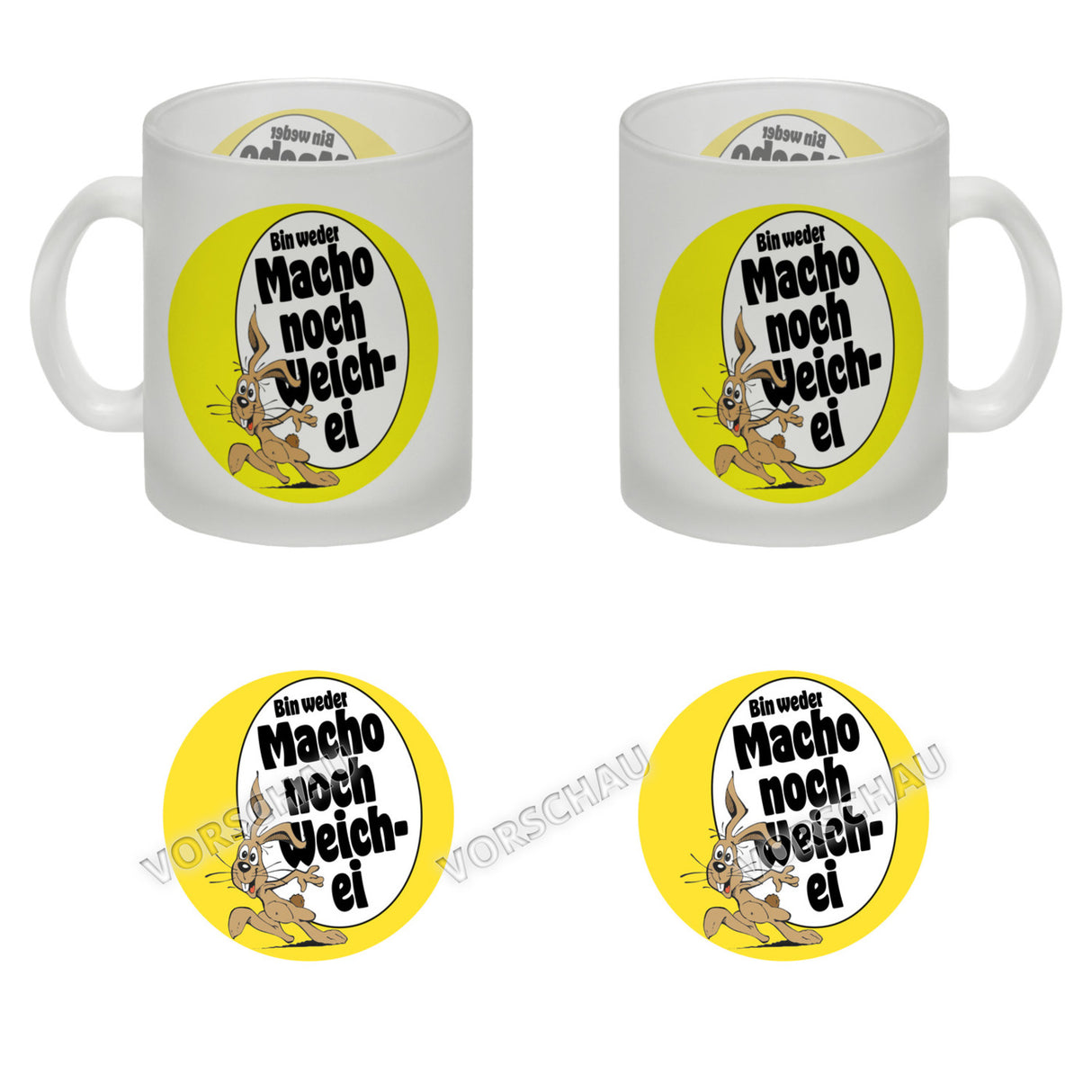 Weder Macho noch Weichei Kaffeebecher mit Osterhase