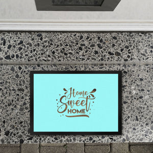 Home Sweet Home Fußmatte in 35x50 cm mit mintfarbenem Hintergrund