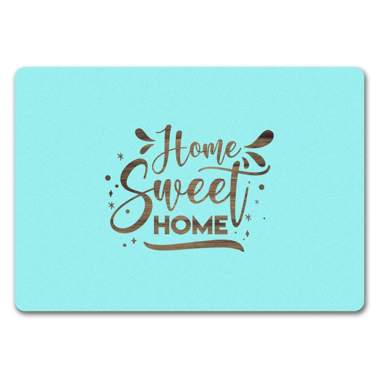 Home Sweet Home Fußmatte in 35x50 cm mit mintfarbenem Hintergrund
